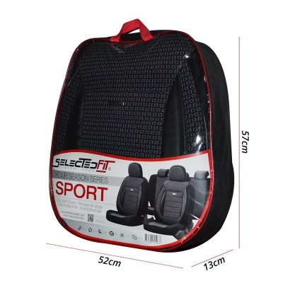 Stoelhoezenset 'SelectedFit Sports' Zwart