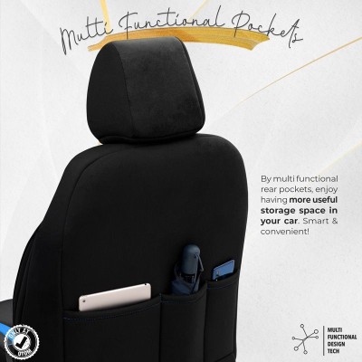 Stoelhoezenset 'Iconic' Zwart/Blauw