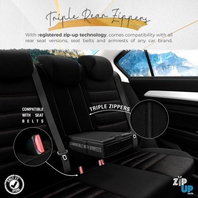 Stoelhoezenset 'Iconic' Zwart/Terracotta