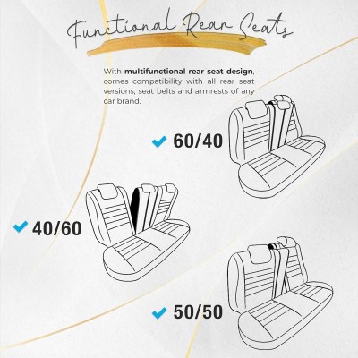 Stoelhoezenset 'Iconic' Zwart/Grijs