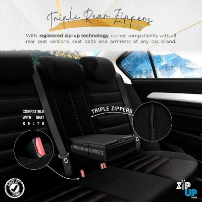 Stoelhoezenset 'Iconic' Zwart/Rood