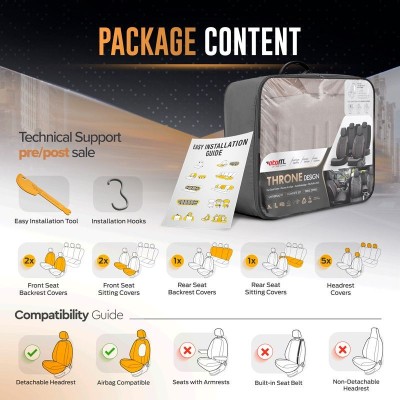 Stoelhoezenset 'Throne' Crème