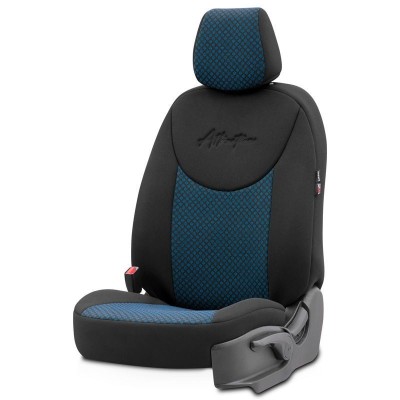 Stoelhoezenset 'Attraction' Zwart/Blauw