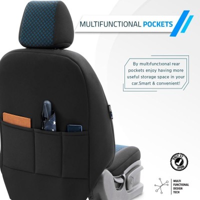 Stoelhoezenset 'Attraction' Zwart/Blauw