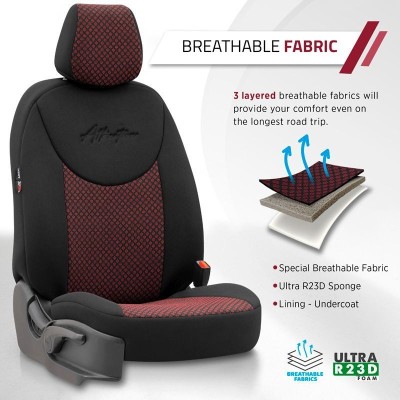 Stoelhoezenset 'Attraction' Zwart/Bordeaux Rood