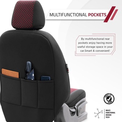 Stoelhoezenset 'Attraction' Zwart/Bordeaux Rood