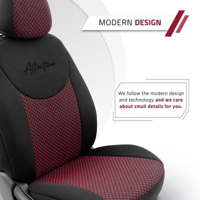 Stoelhoezenset 'Attraction' Zwart/Bordeaux Rood