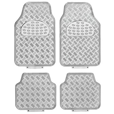 Mattenset -Alu look- zilver 4 stuks