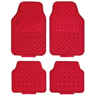 Mattenset -Alu look- rood 4 stuks