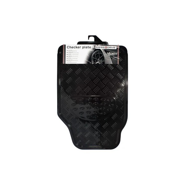 Mattenset -Alu look- piano-zwart 4 stuks