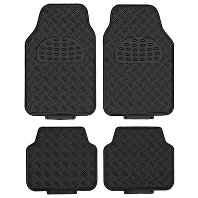 Mattenset -Alu look- piano-zwart 4 stuks