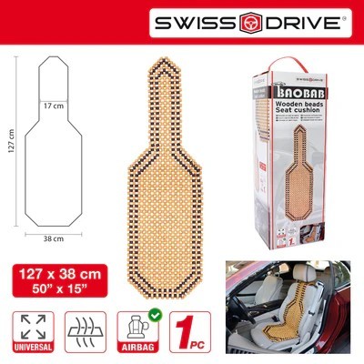 Houten kralen autostoel mat