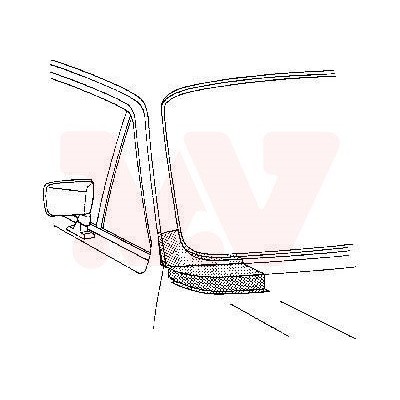Hoek onder voorruit Rechts  Golf I