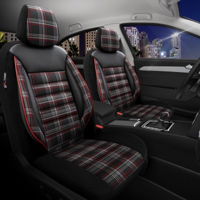 Stoelhoezenset 'Sports' Zwart/Grijs/Rood