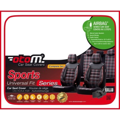 Stoelhoezenset 'Sports' Zwart/Grijs/